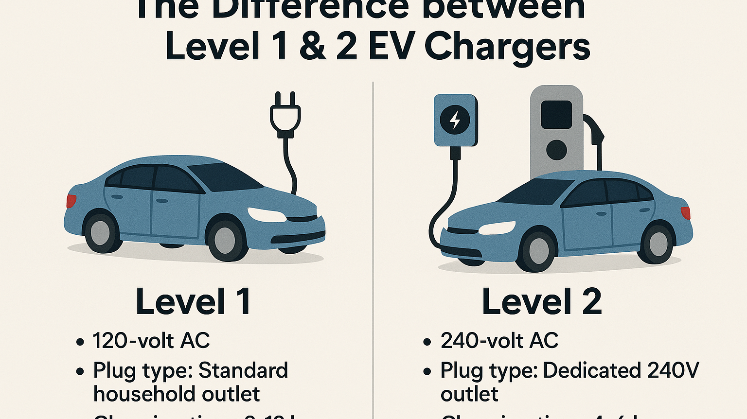 The Difference between Level 1 & 2 EV Chargers