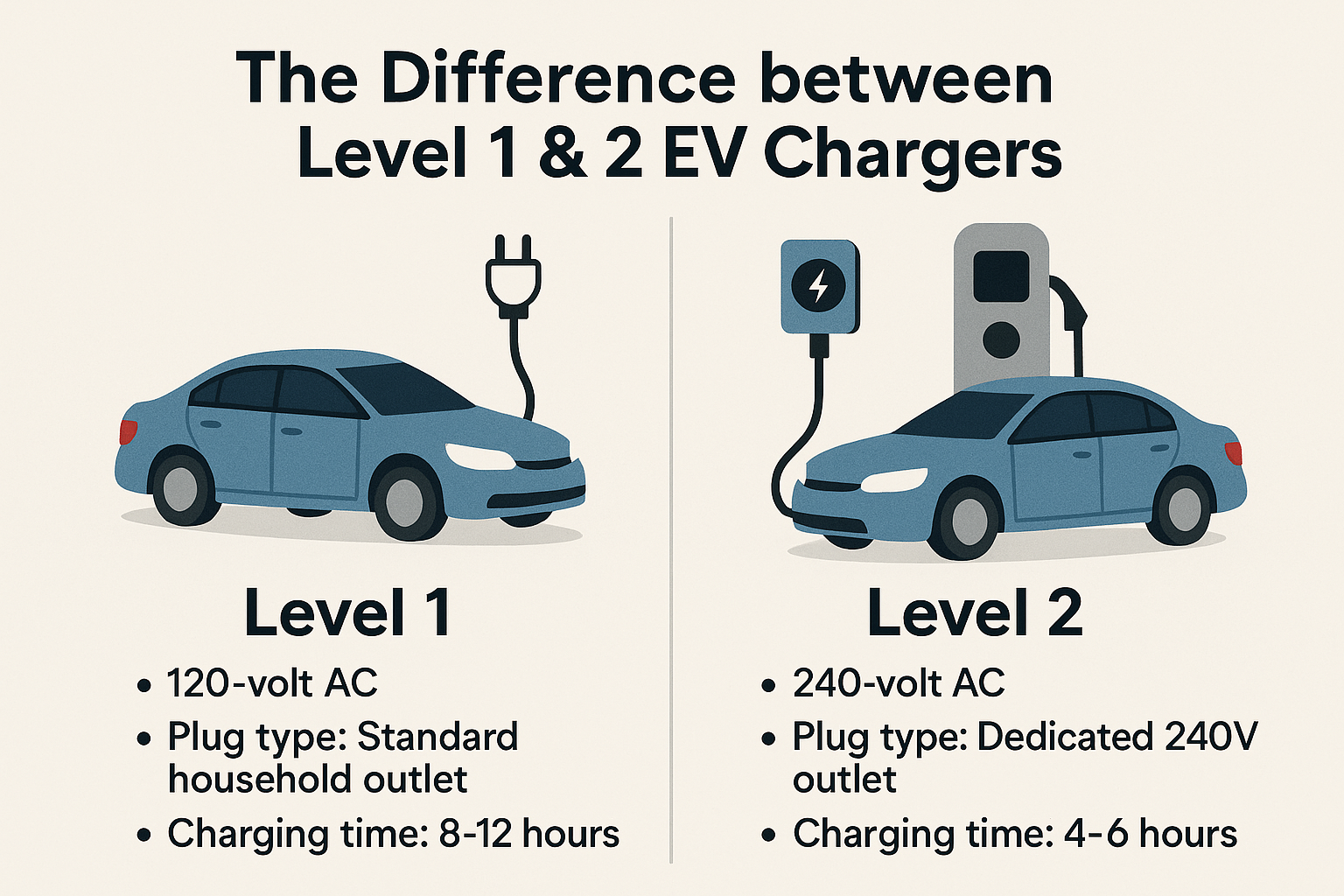The Difference between Level 1 & 2 EV Chargers